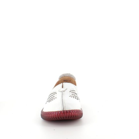 Beige ballerina i skinn