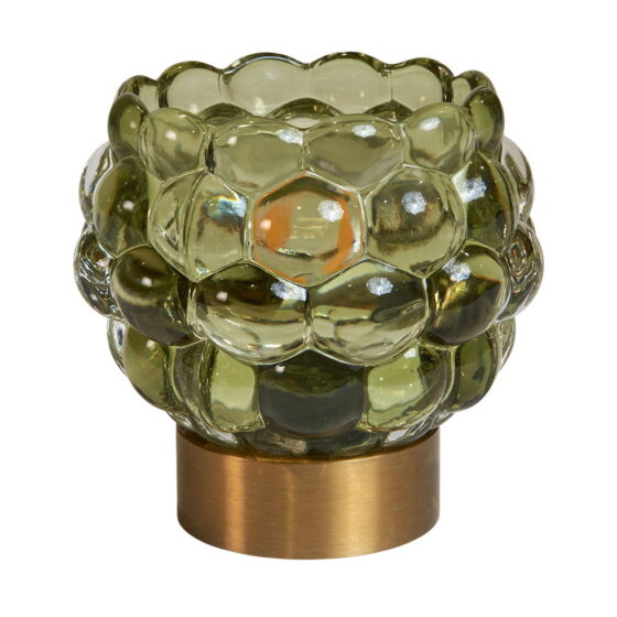 LED-lampa med bubblor – Stilren belysning i grönt glas