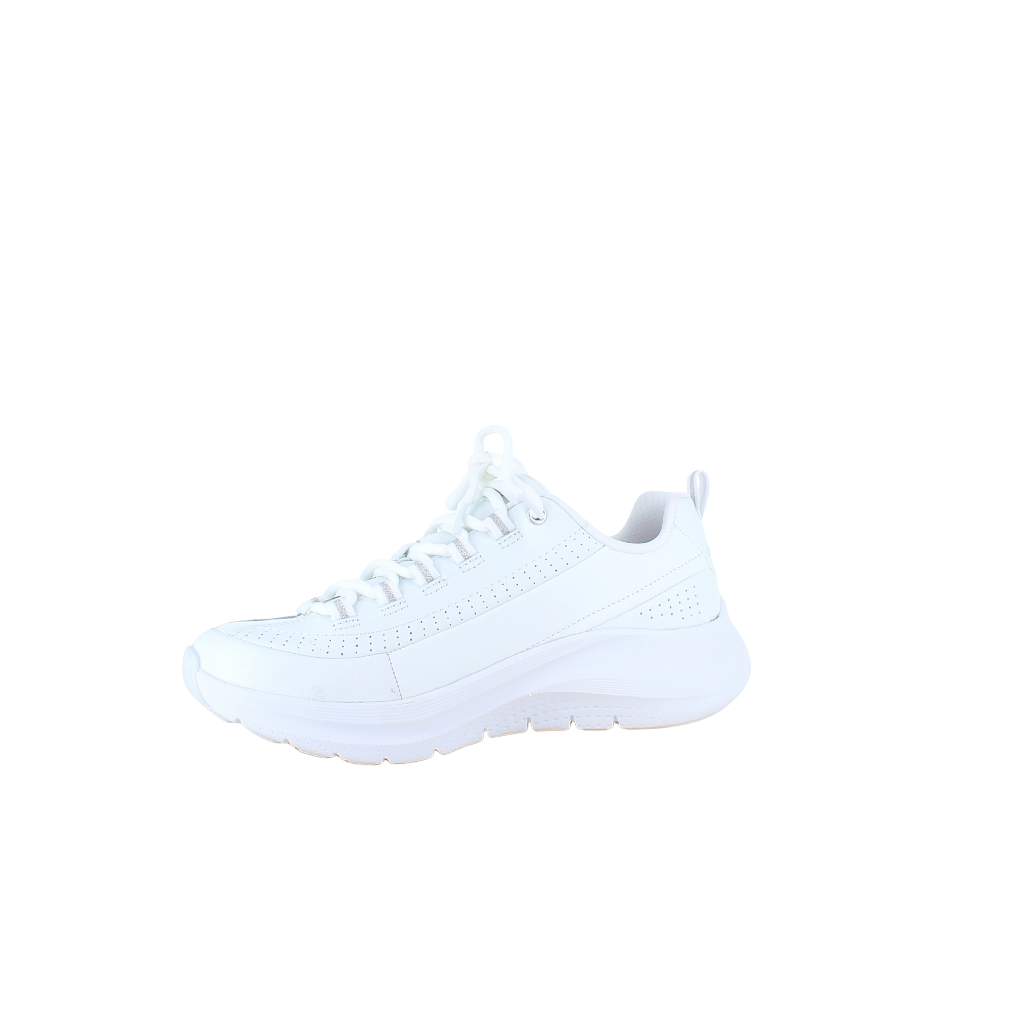 Vita Skechers med slät läderyta