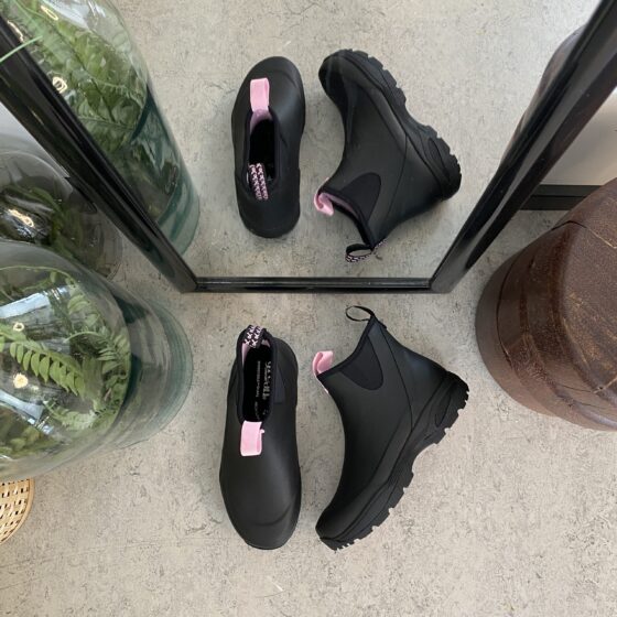 Green Comfort gummistövel med Rosa banden detaljer