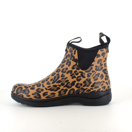 Green Comfort gummistövel i leopardmönster med hålfotsstöd
