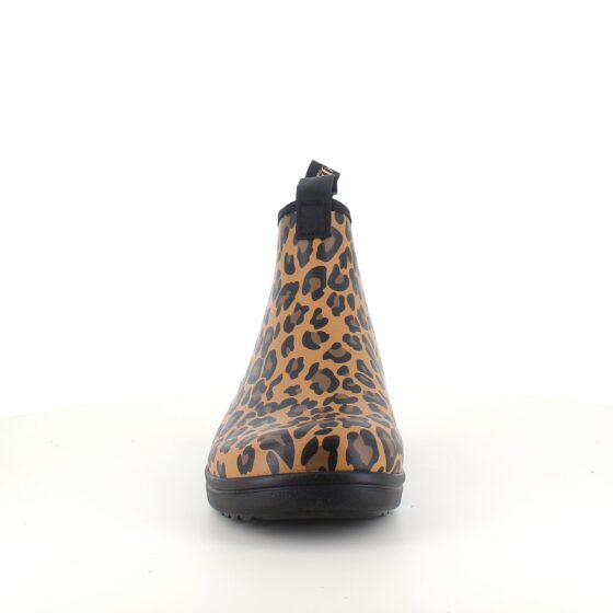 Green Comfort gummistövel i leopardmönster med hålfotsstöd