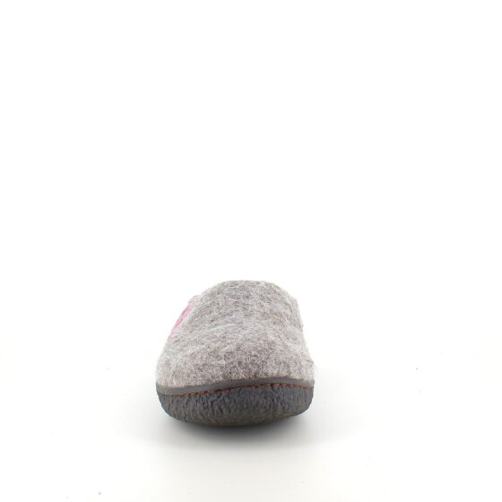 Grön Comfort ulltofflor med rågummisula och Rosa banden logo