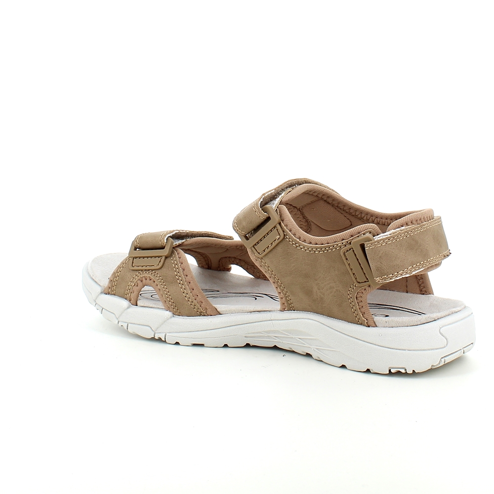 Sandfärgad sandal med justerbara remmar