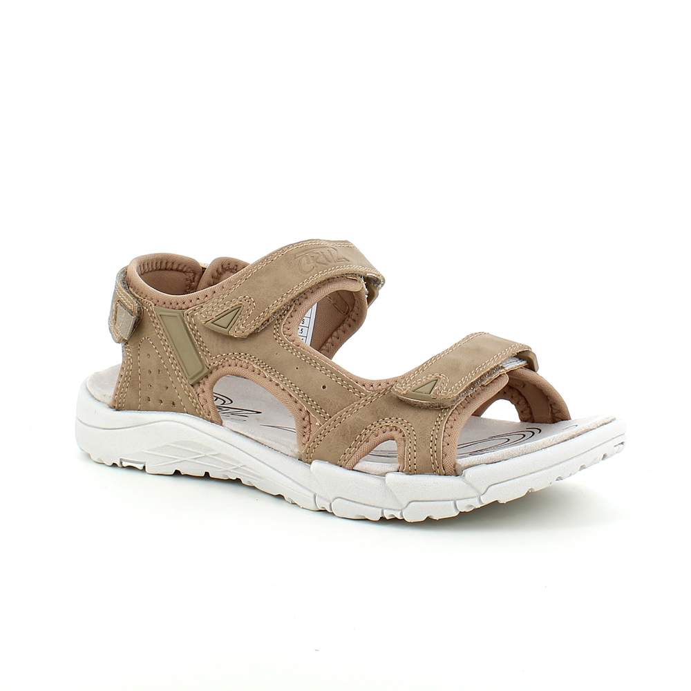 Sandfärgad sandal med justerbara remmar