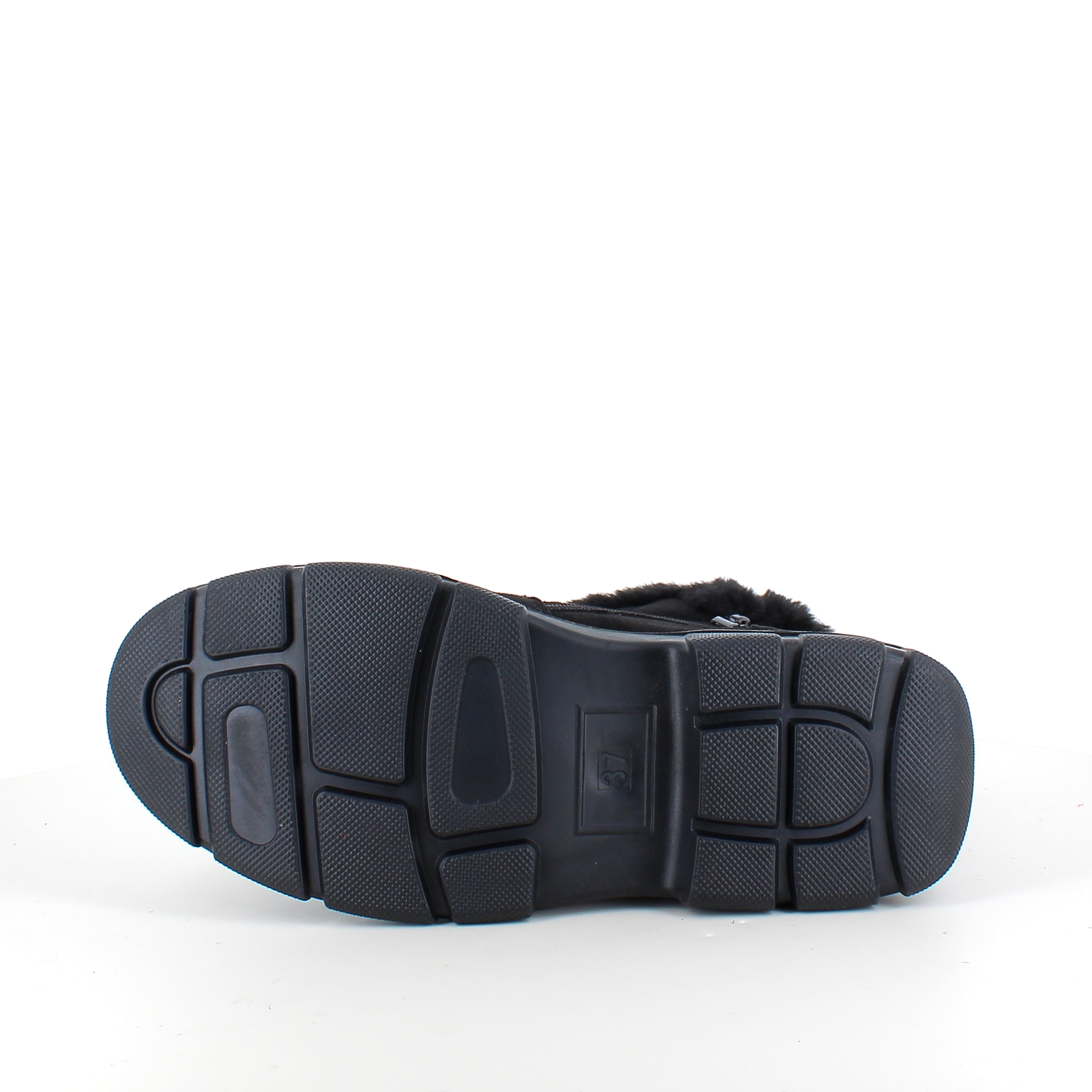 Svart damstövel med varmt foder och dragkedja