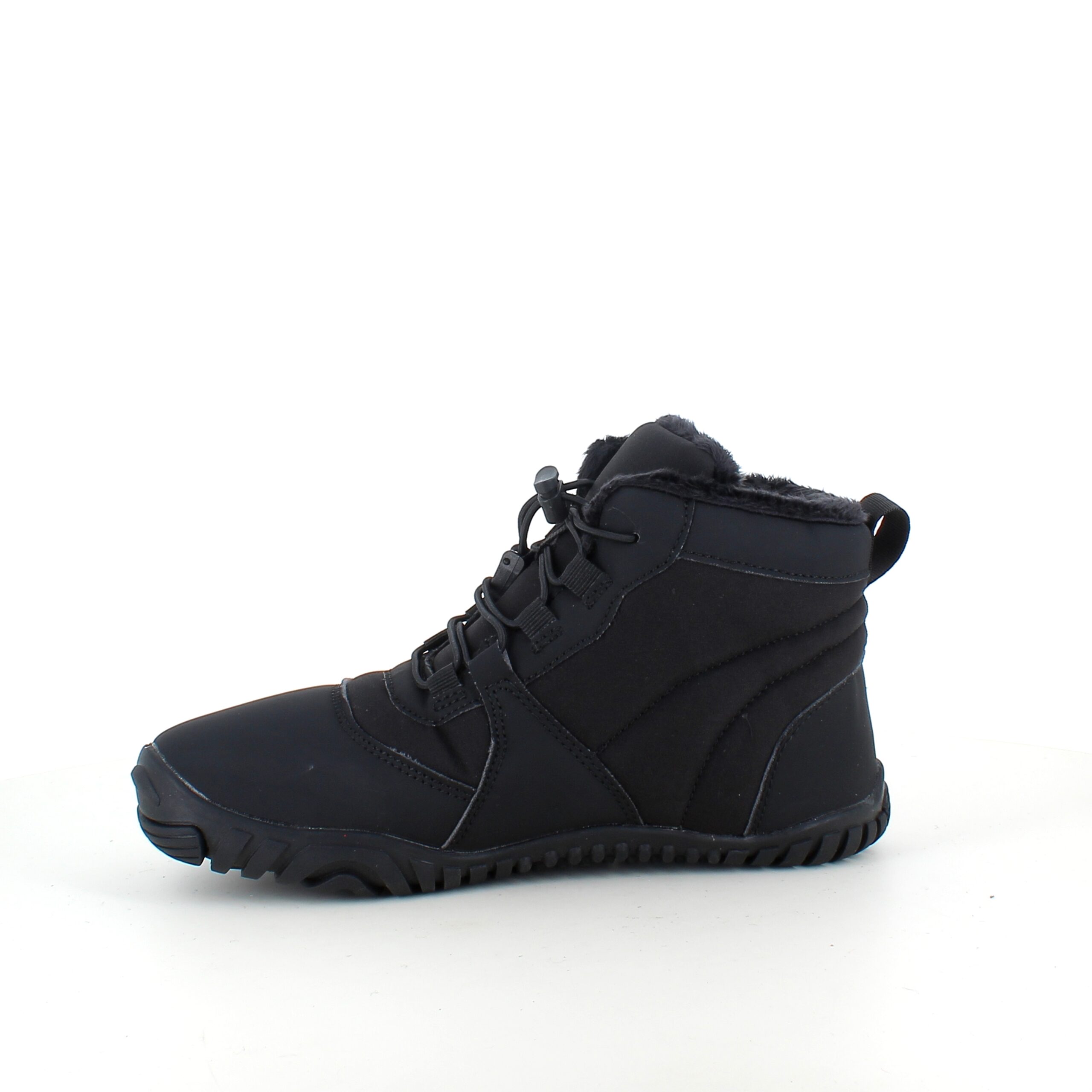 Svart barfotasko med flexibel gummisula, praktisk klämstängning och lätt för