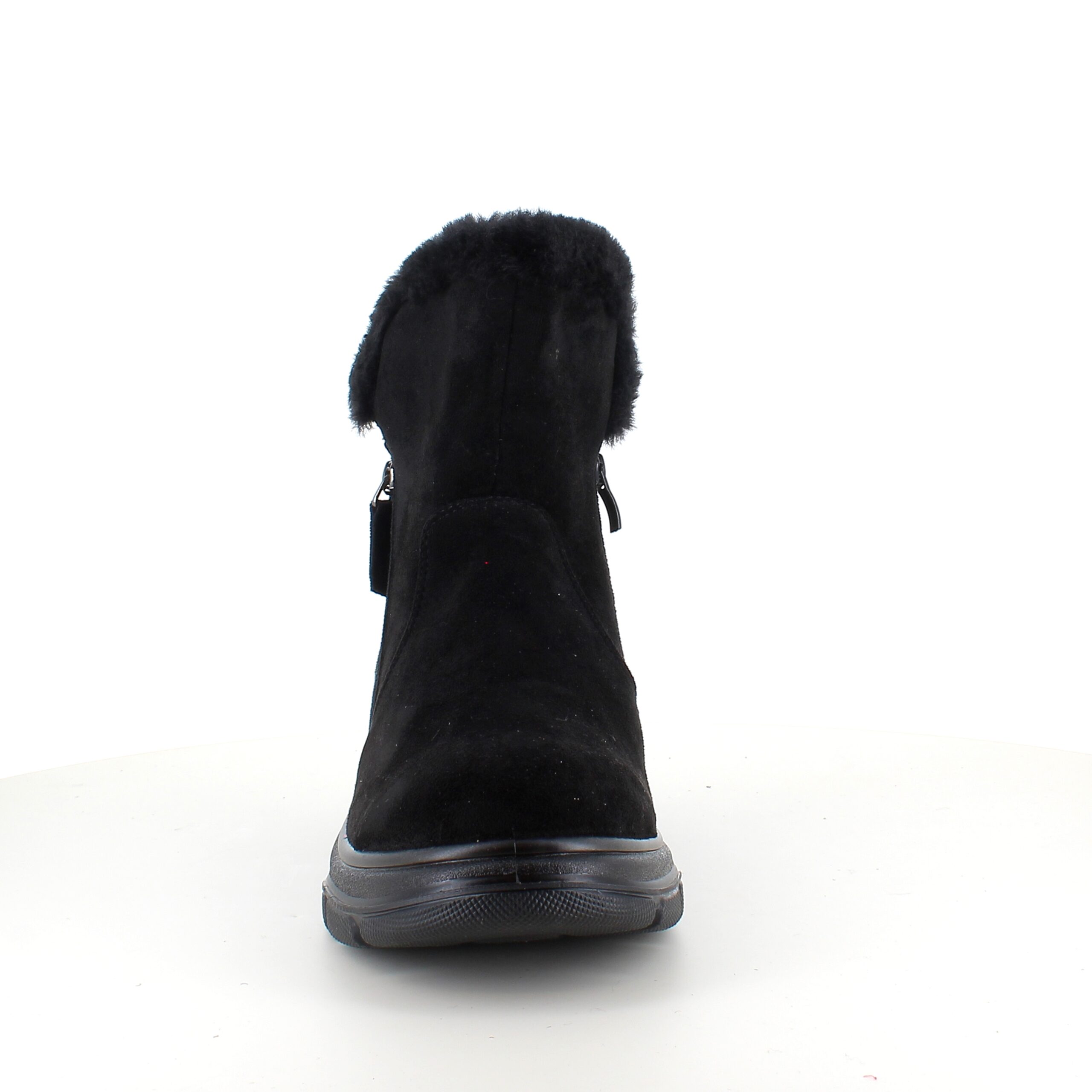 Svart damstövel med varmt foder och dragkedja
