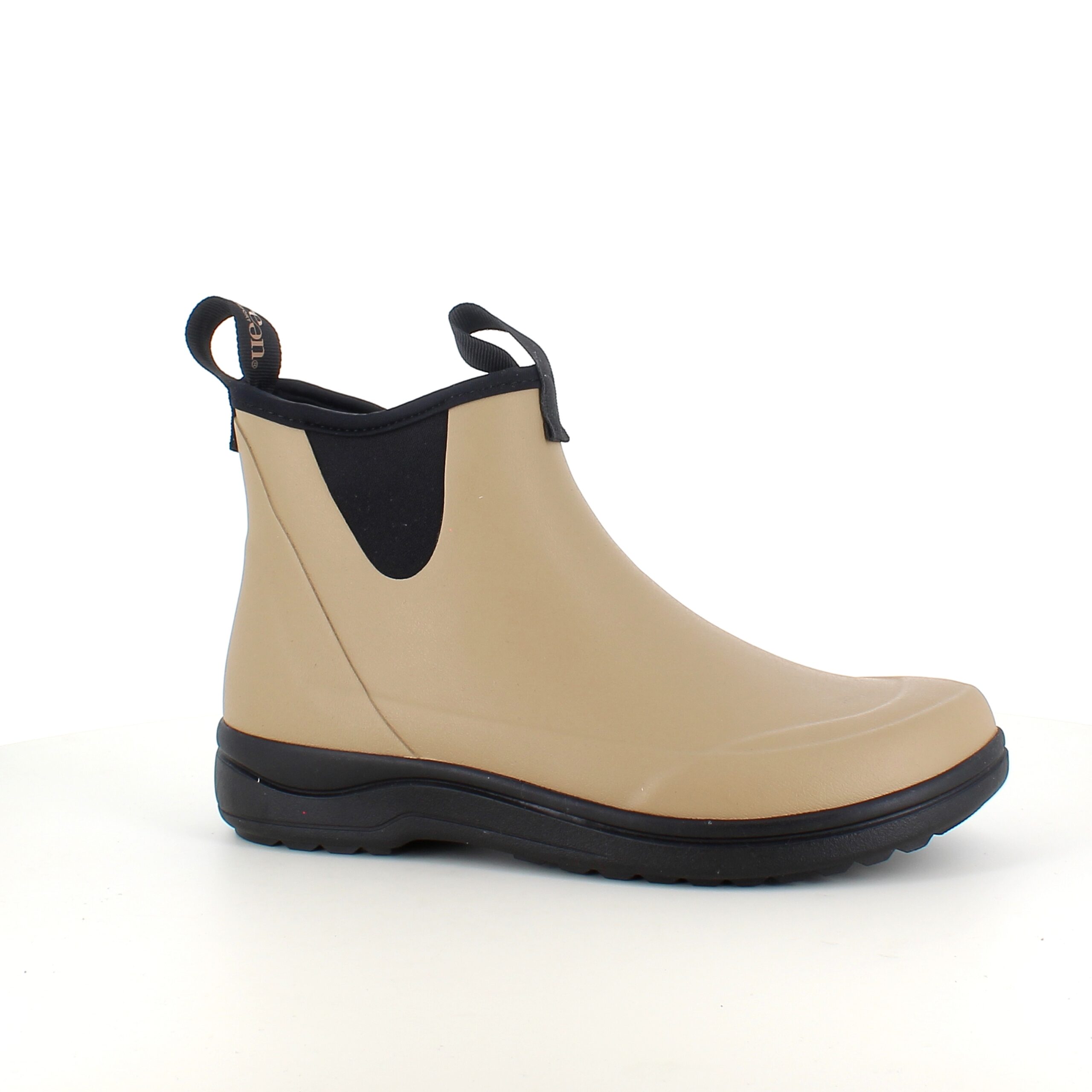 Green Comfort gummistövel i beige med hålfotsstöd