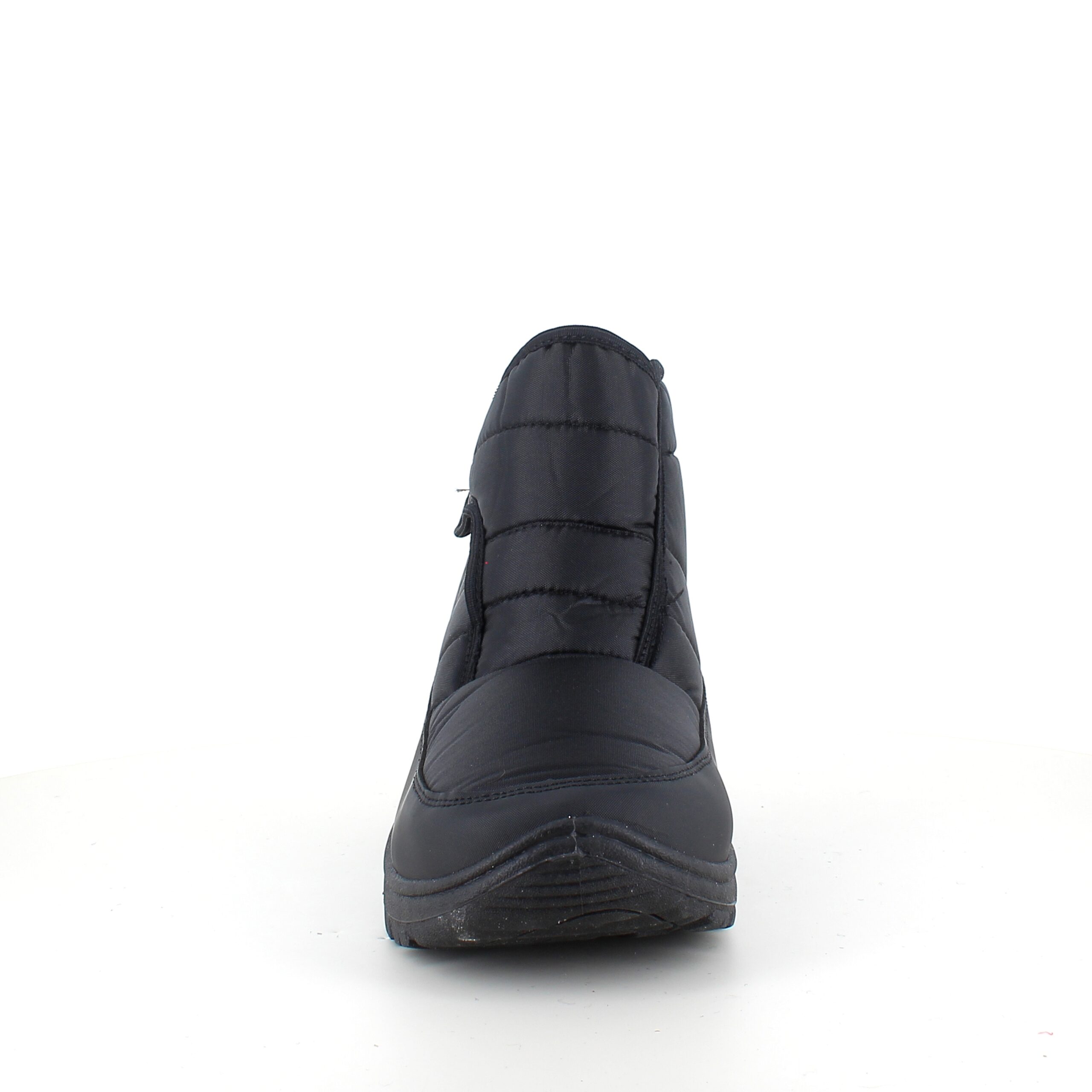 Svart vadderad stövel med kardborreöppning