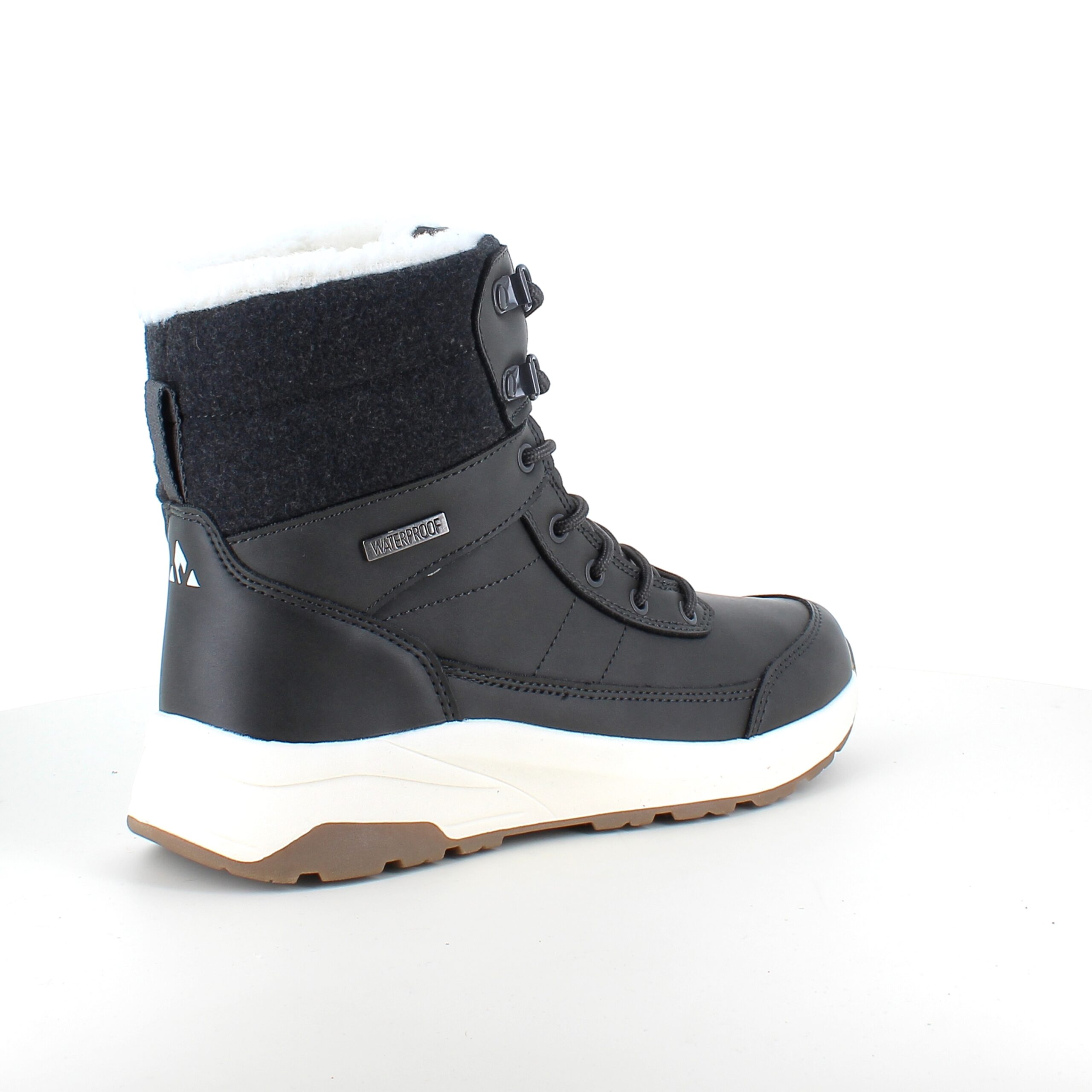 Vattentät, svart vinterstövel med fleecefoder